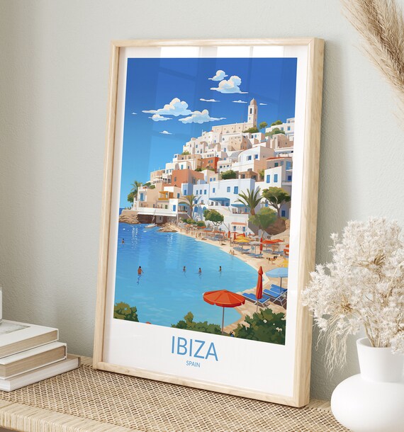 Ibiza Print No 4 Ibiza Poster Ibiza Wall Art Ibiza Art Print Ibiza Artwork Ibiza Travel Gift Spain Print Balearic Islands