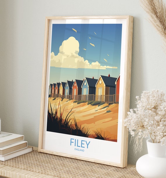 Filey Print Filey Poster Filey Wall Art Filey Art Print Filey Artwork Filey Travel Gift United Kingdom Print England