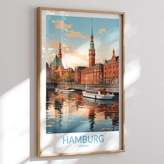 Hamburg Print No 5 Hamburg Poster Hamburg Wall Art Hamburg Art Print Hamburg Artwork Hamburg Travel Gift Germany Home Decor