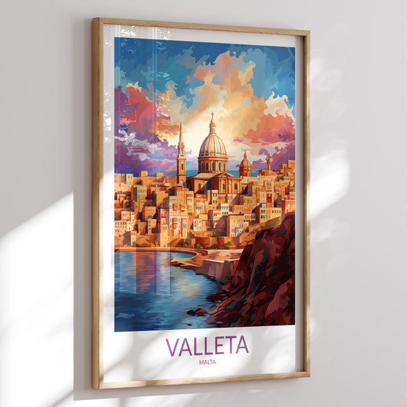 Valletta Print Valletta Poster Valletta Wall Art Valletta Art Print Valletta Artwork Valletta Travel Gift Malta
