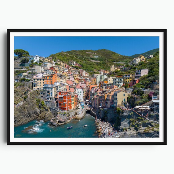 Riomaggiore Cinque Terre Daytime Harbor Village Italy Poster