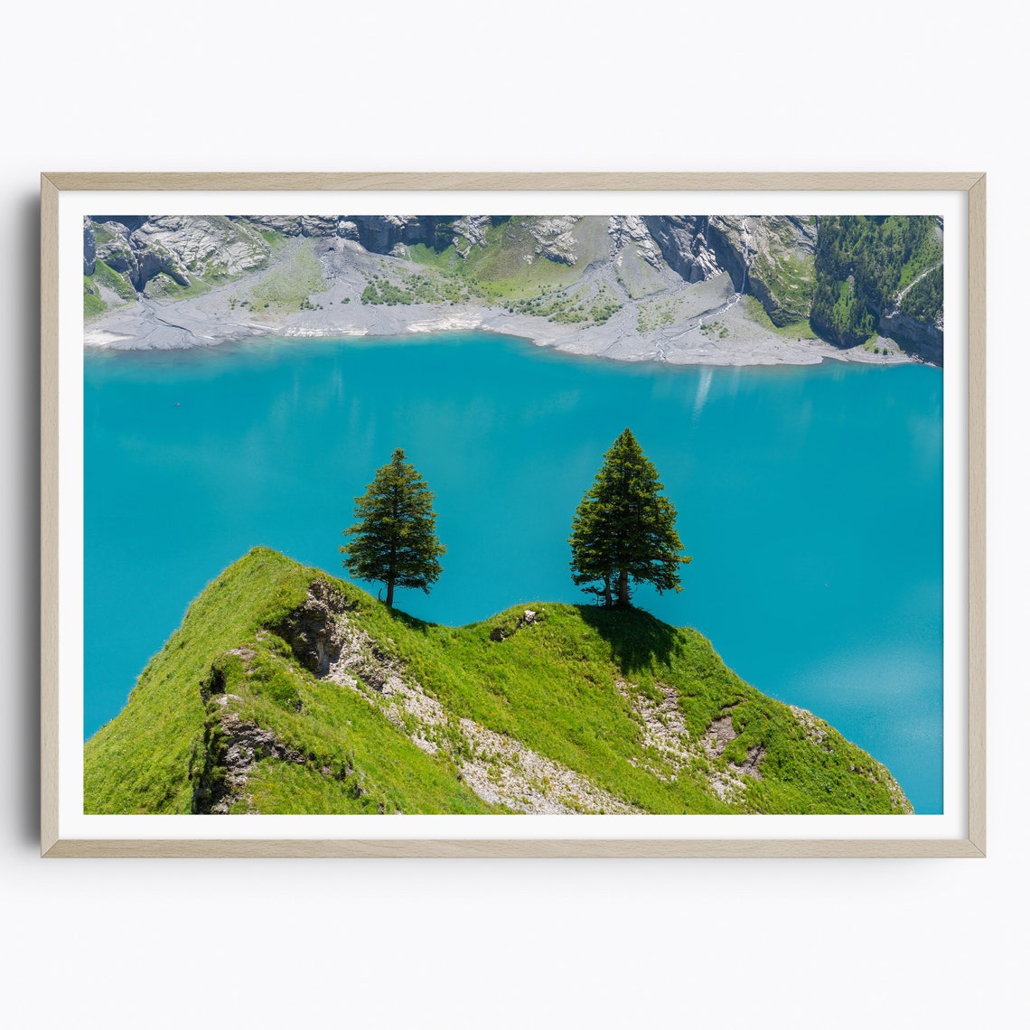 Oeschinensee Photo Print Bernese Oberland Lake Switzerland Print Swiss Alps Mountain Wall Art Travel Poster Travel Gift Photography