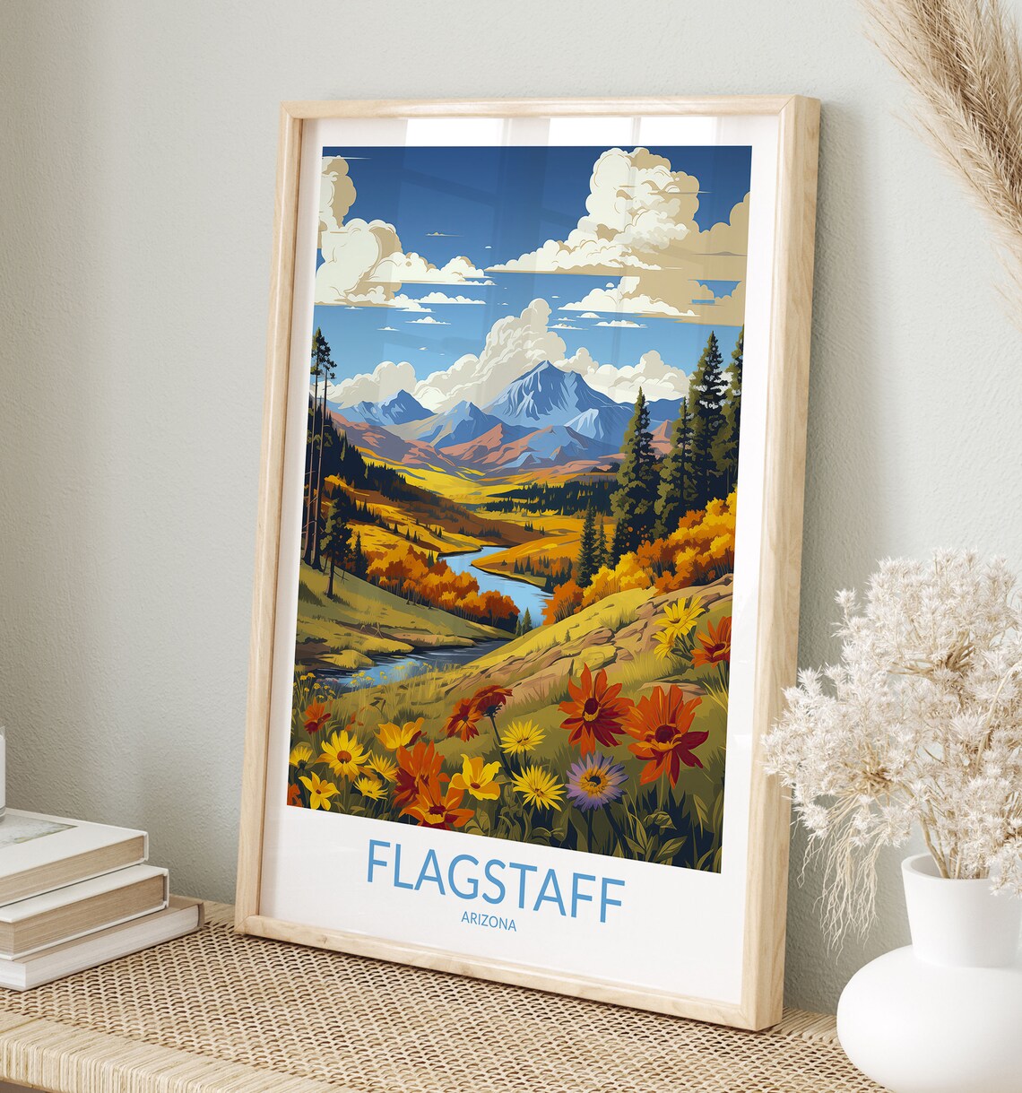 Flagstaff Arizona Winding Mountain Creek Autumn Valley Poster