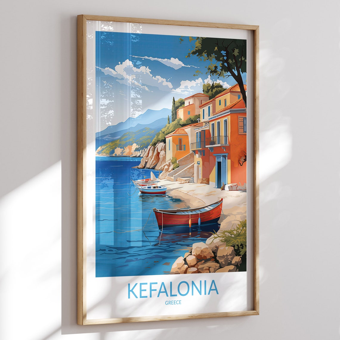 Kefalonia Print No 4 Kefalonia Poster Kefalonia Wall Art Kefalonia Art Print Kefalonia Artwork Kefalonia Travel Gift Greece