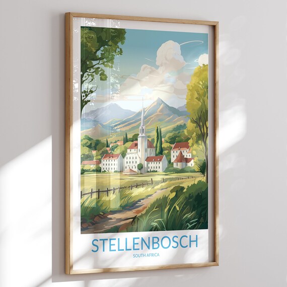 Stellenbosch Print No 3 Stellenbosch Poster Stellenbosch Wall Art Stellenbosch Art Print Stellenbosch Artwork Travel Gift South Africa