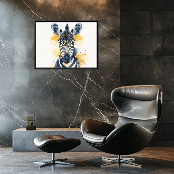 Zebra Canvas Wall Art Wildlife Animal Print Black And White Decor Modern Minimalist Home Design Bold Statement Piece Ready To Hang Size