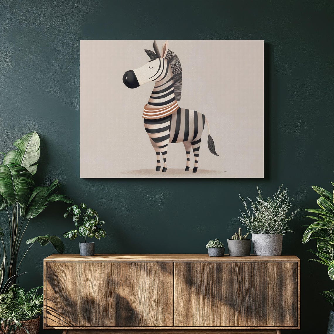 Cute Whimsical Zebra Minimalist Safari Animal Nursery Wall Poster