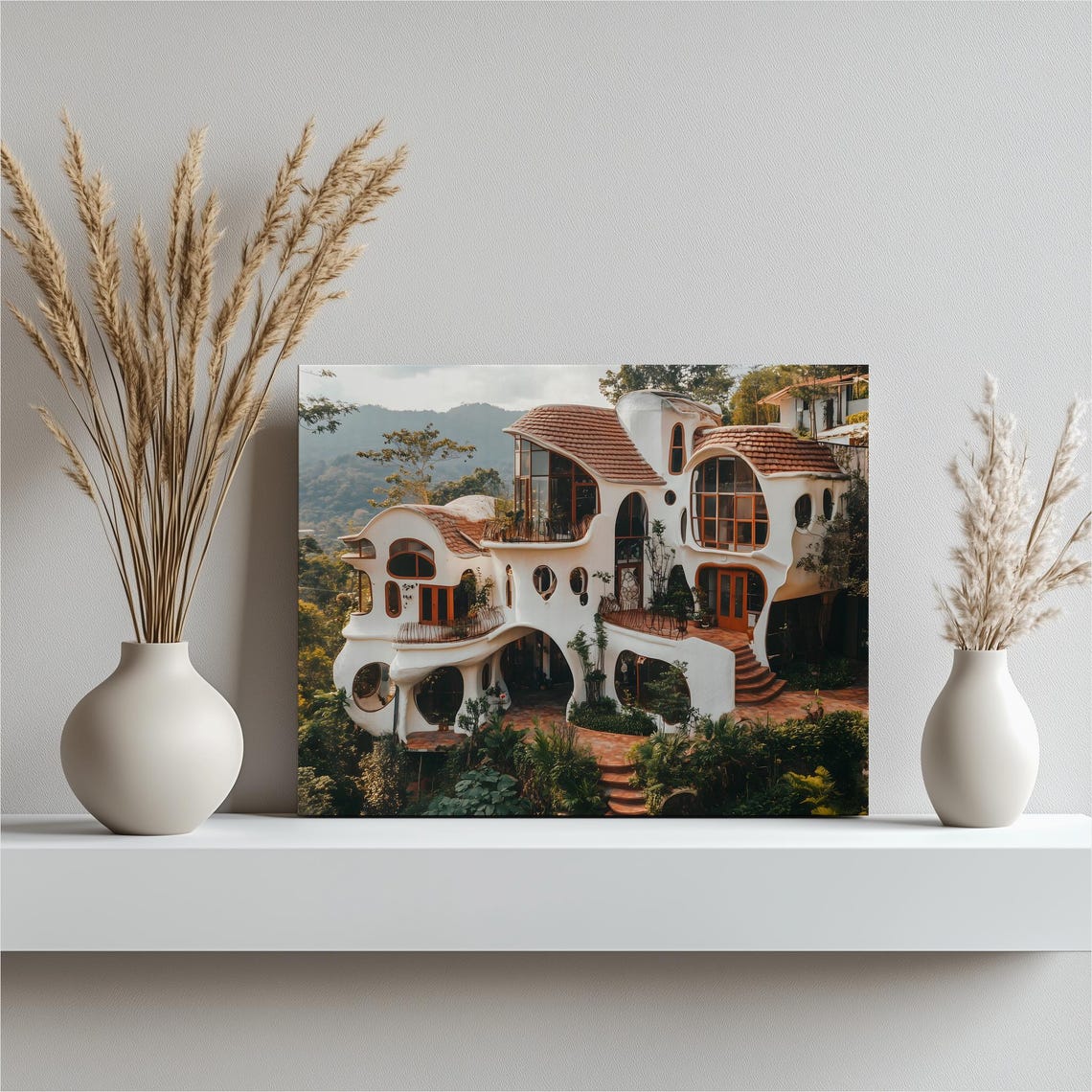 Whimsical Organic Architecture Dream House Sculptural Villa Poster