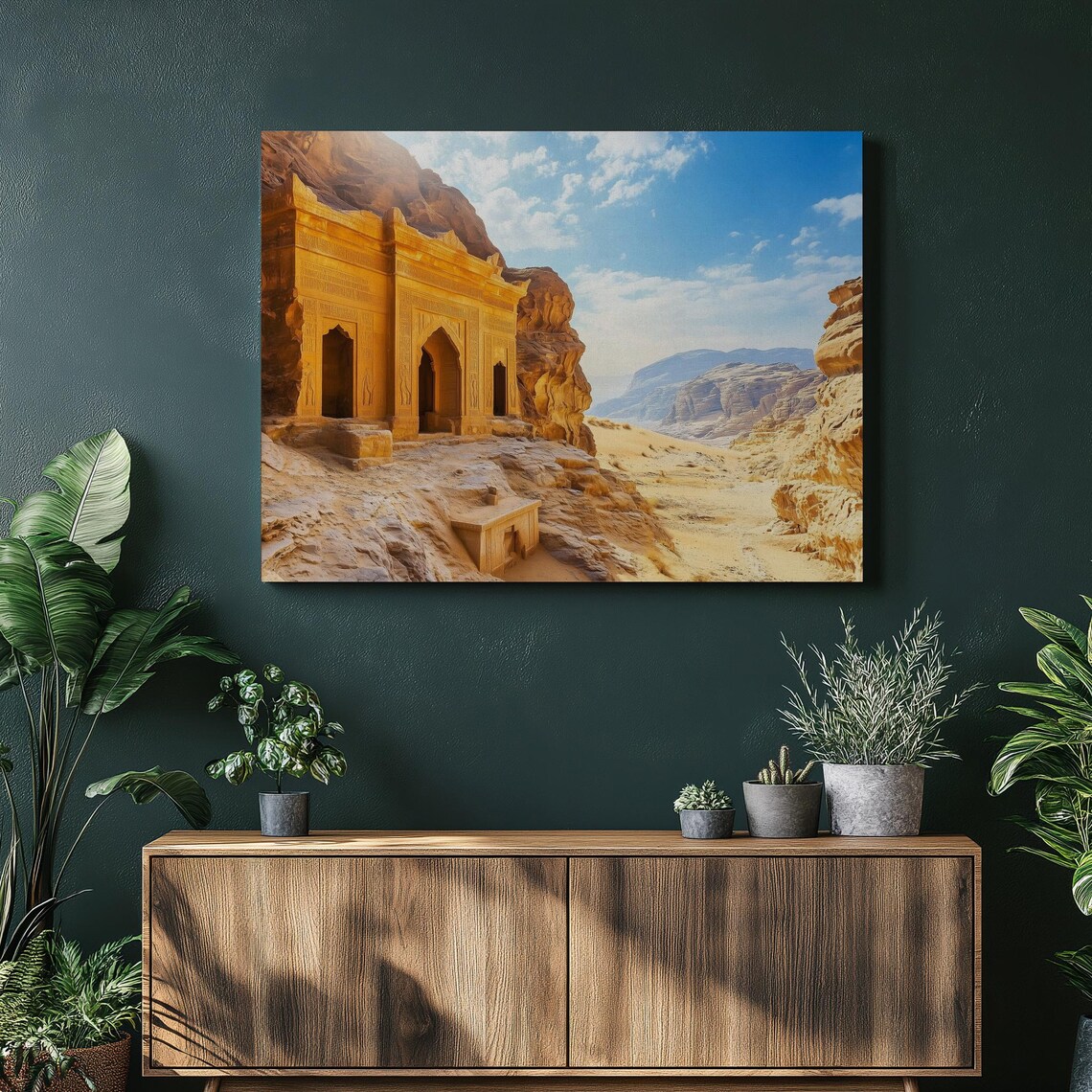 Madain Saleh Carved Rock Tombs Saudi Arabia Golden Desert Poster