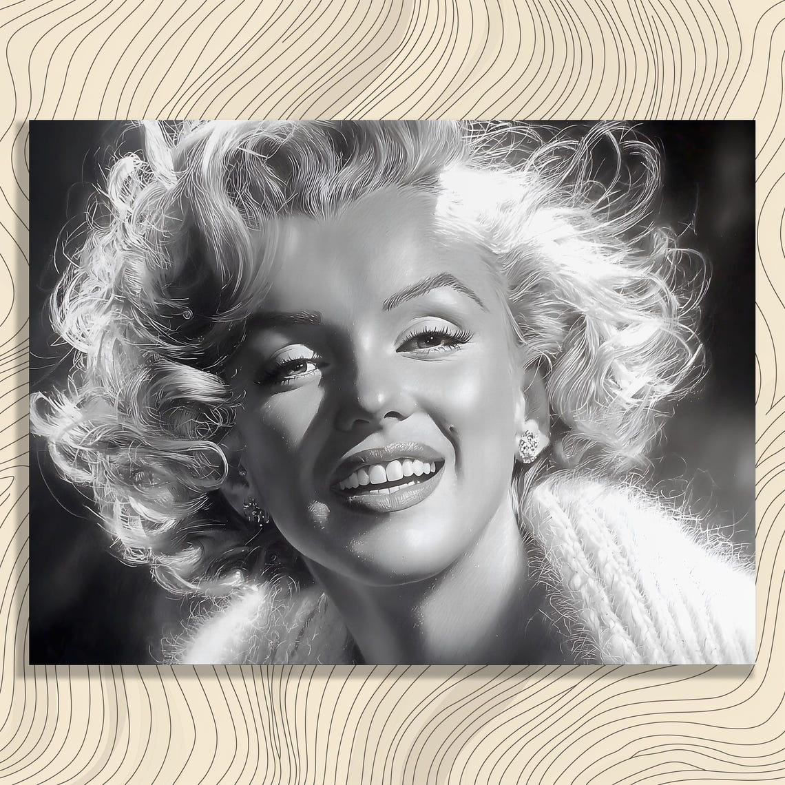 Marilyn Monroe Black and White Classic Hollywood Portrait Poster