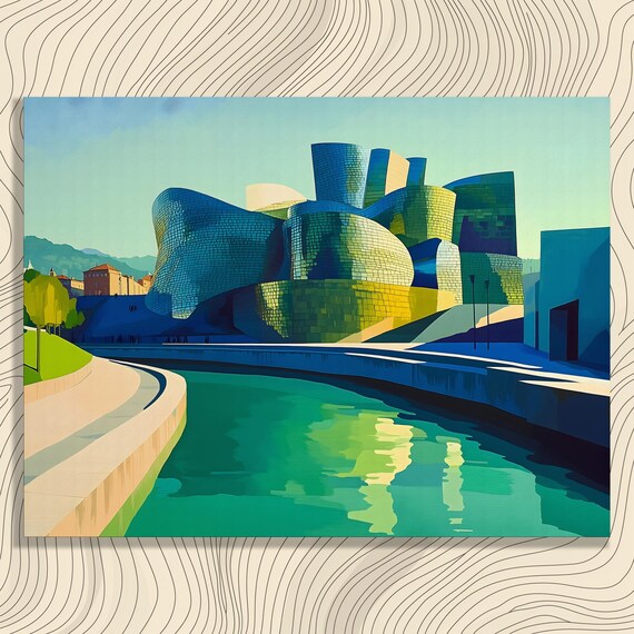 Modern River Architecture Canvas Wall Art Urban Landscape Design Print For Architects And Enthusiasts Students