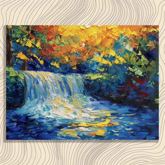 Mesmerizing Waterfall Canvas Wall Art Serene Nature Scene Inspired By Wild Rivers And Cascades Modern Home Dcor Hanging