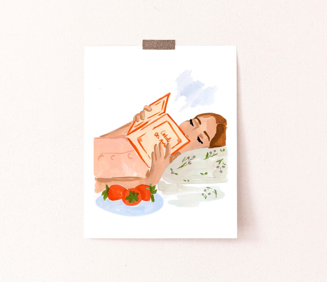 Night Reading Art Print, Bedroom Wall Art - Image 3