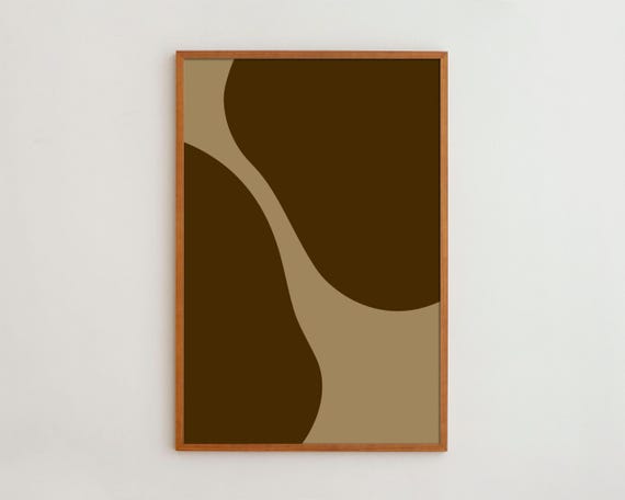 Geometric Wall Art Print Neutral Abstract Shapes Modern Decor