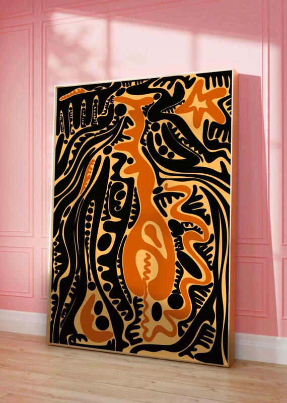 Colorful Drip Abstract Expressionism Art Print Modern Home Decor