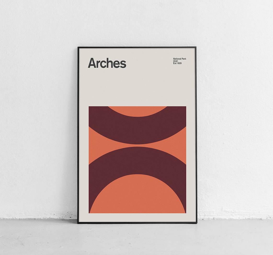 Arches National Park Mid-Century Travel Poster