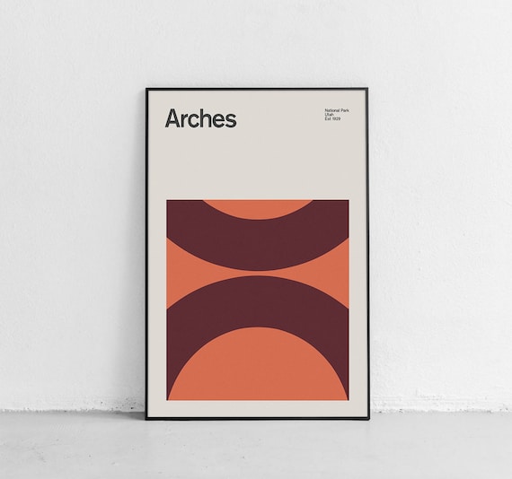 Arches National Park Mid-Century Travel Poster