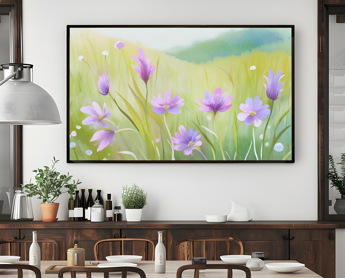 Pastel Floral, Minimalist Horizontal Wall Art