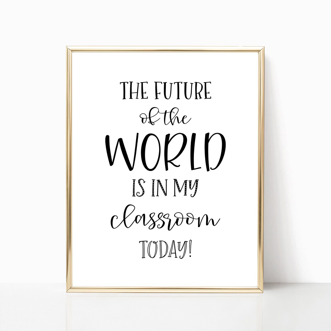 The Future Of The World Is In My Classroom Today Teacher Sign Wall Art