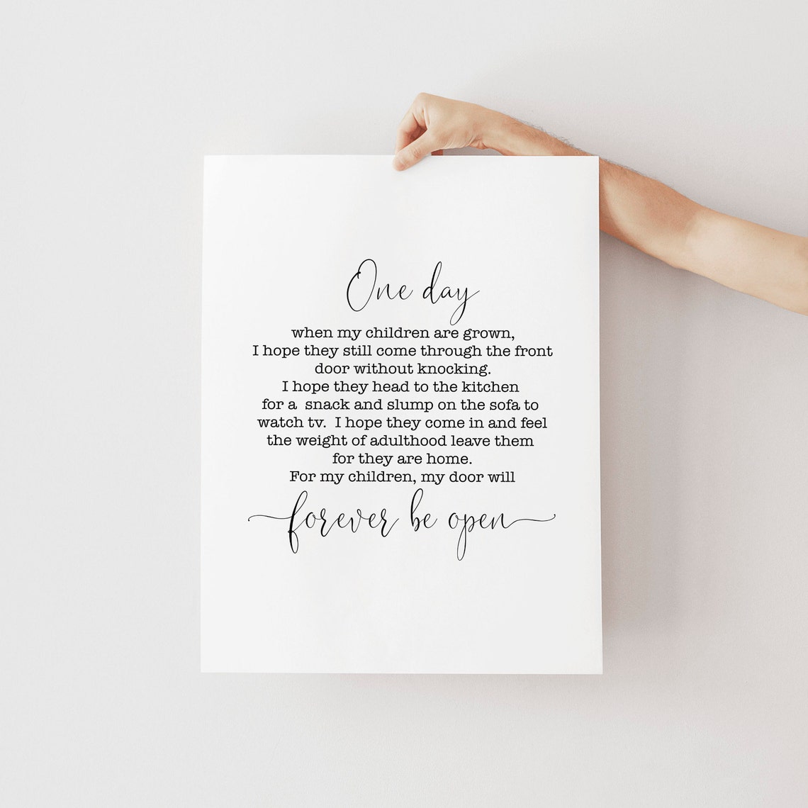 One Day When My Children Are Grown Forever Open Door Poem Poster - Image 2