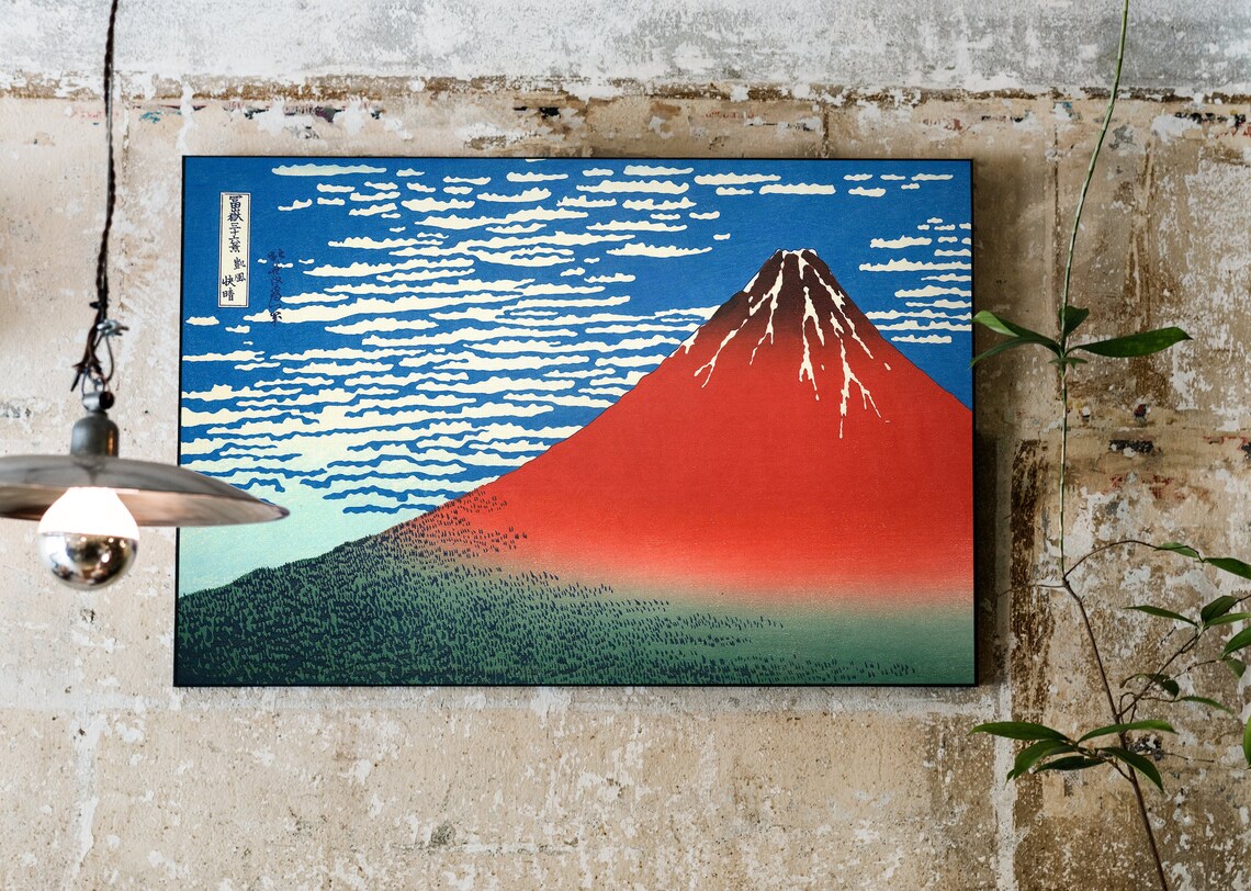 Katsushika Hokusai Red Fuji Fine Wind Clear Morning Woodblock Print - Image 3