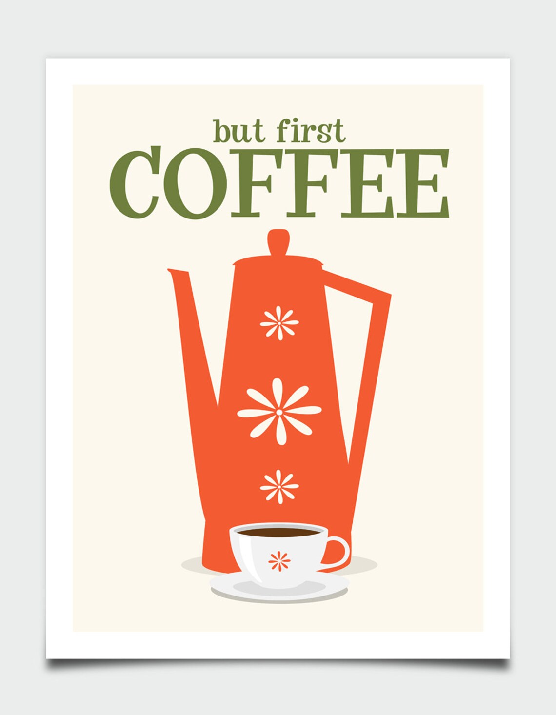 Coffee Quote Mid Century Modern Art Print - Image 4