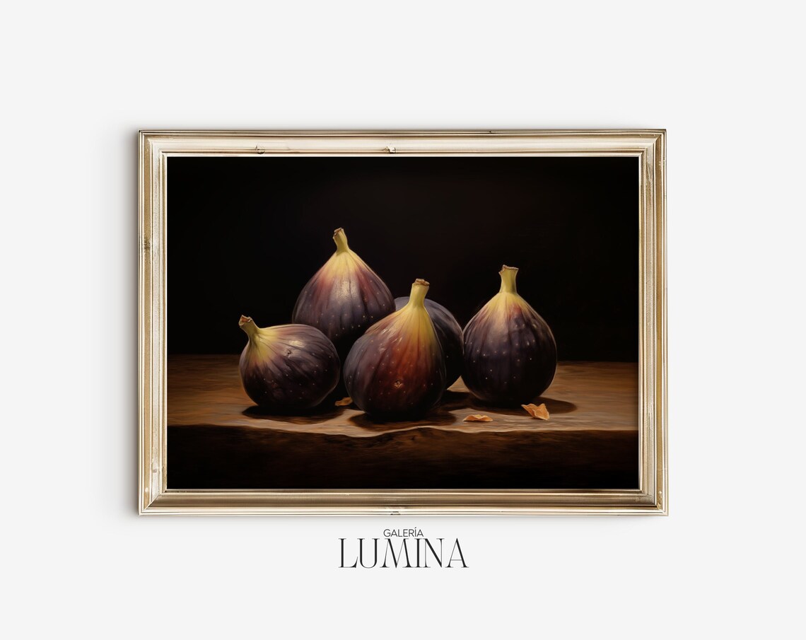 Moody Figs Fruit Oil Painting Figs Fine Art Print Country Kitchen Decor Vintage Fruit Still Life Art Art Frame Tv Art 035 - Image 2