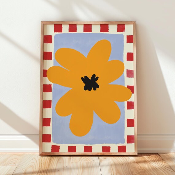 Whimsical Flower Print, Eclectic Botanical Wall Art