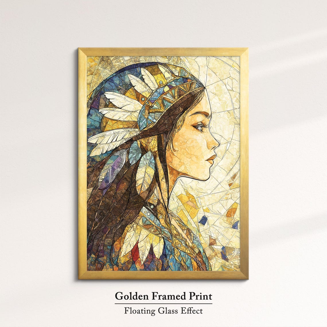 Serene Indian Woman Portrait Art Elegant African Beauty Bohemian Wall Decor Rustic Home Art Print Neutral Tones Oil Painting - Image 5