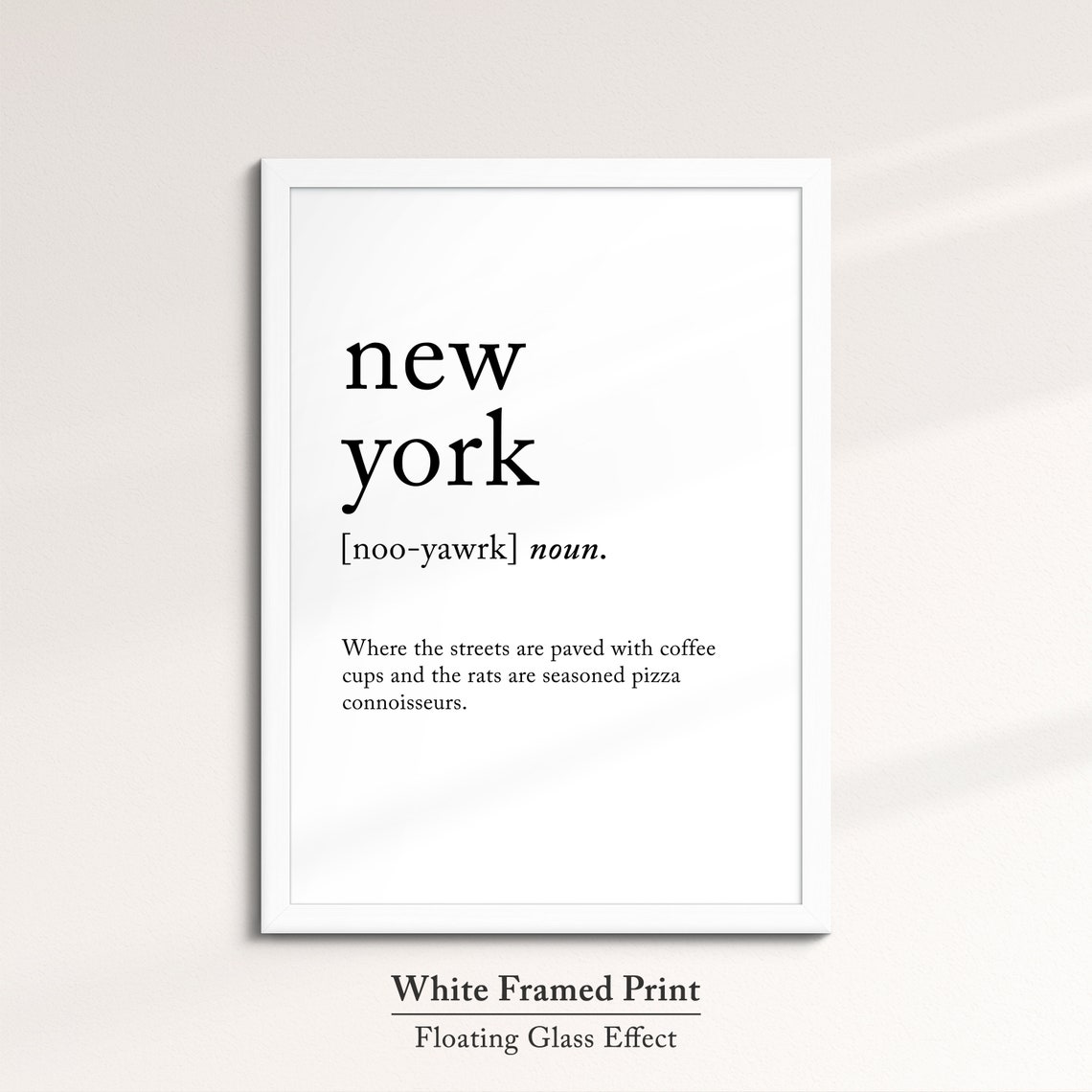 New York City Dictionary Definition Funny Pizza Rats Quote Wall Poster - Image 7