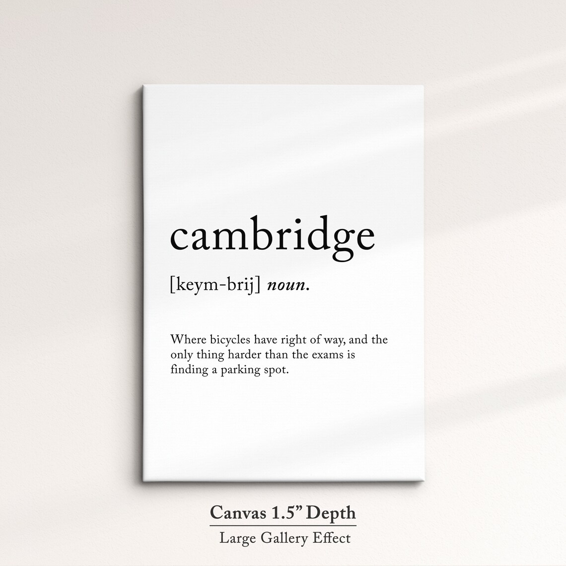 Cambridge England Uk Definition Dictionary Funny Quote Minimalist Framed Print Framed Wall Art Poster Home Decor Interior Gifts - Image 3