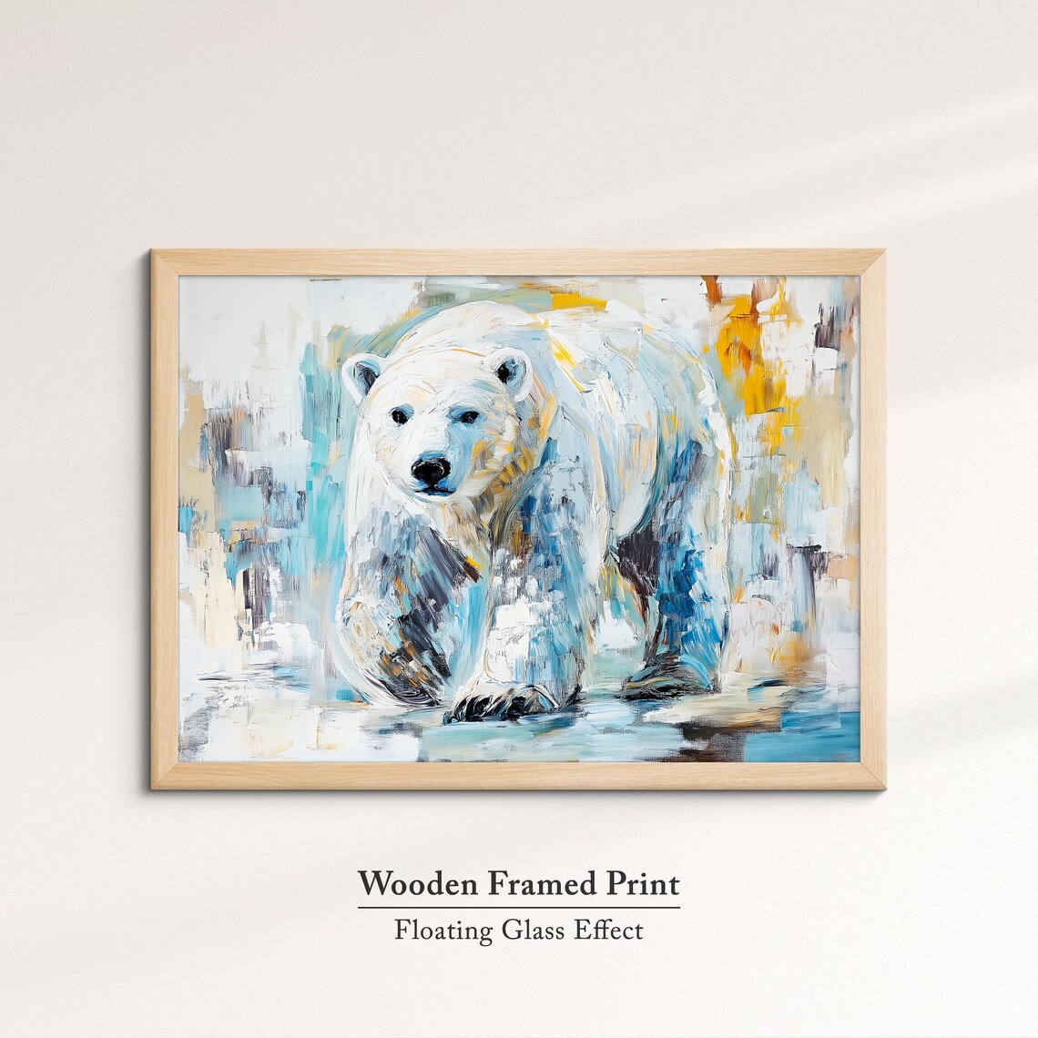 Polar Bear Abstract Oil Painting Wall Art Print - Image 6