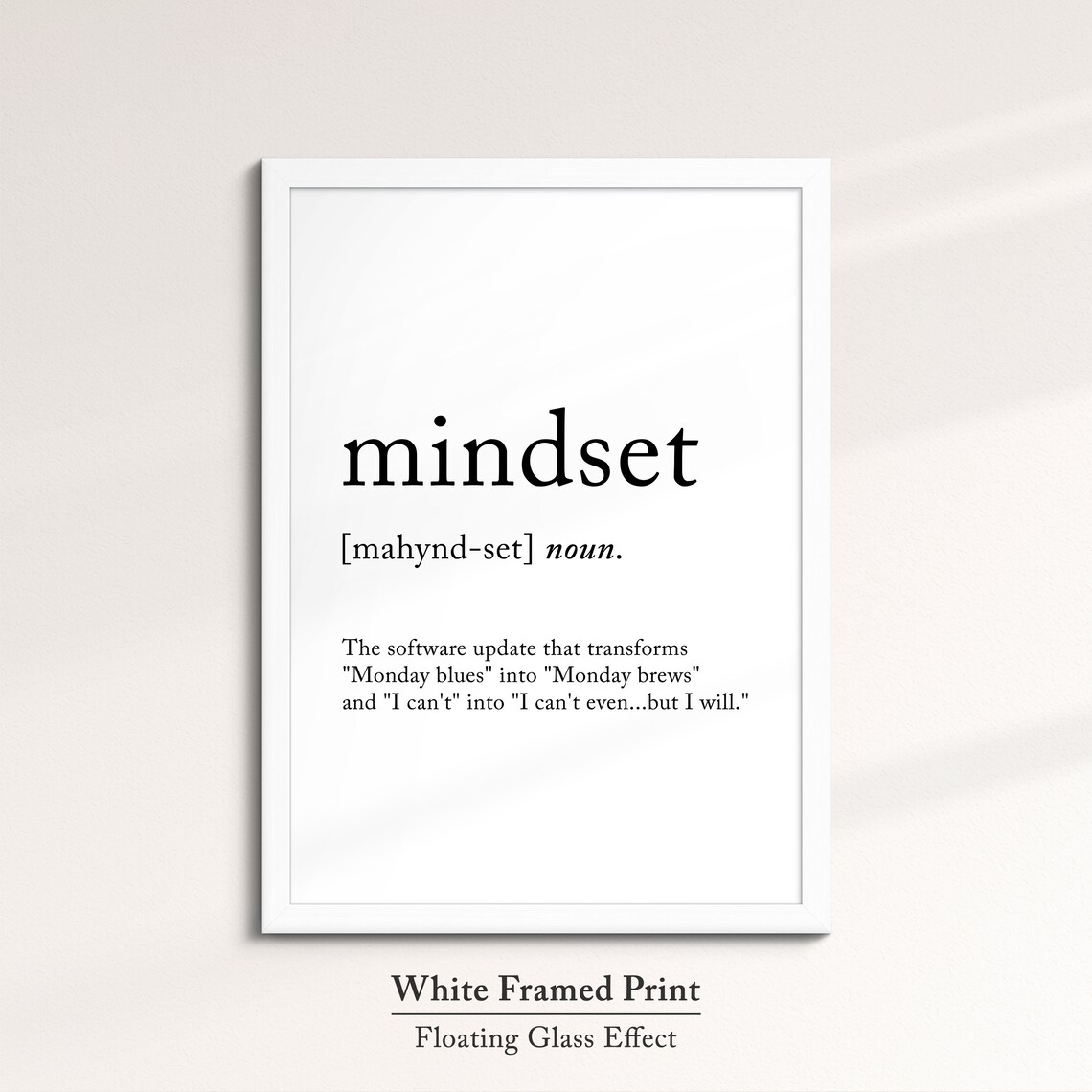 Mindset Funny Definition Dictionary Quote Minimalist Framed Print Framed Wall Art Poster Home Decor Interior Inspirational Gifts - Image 7