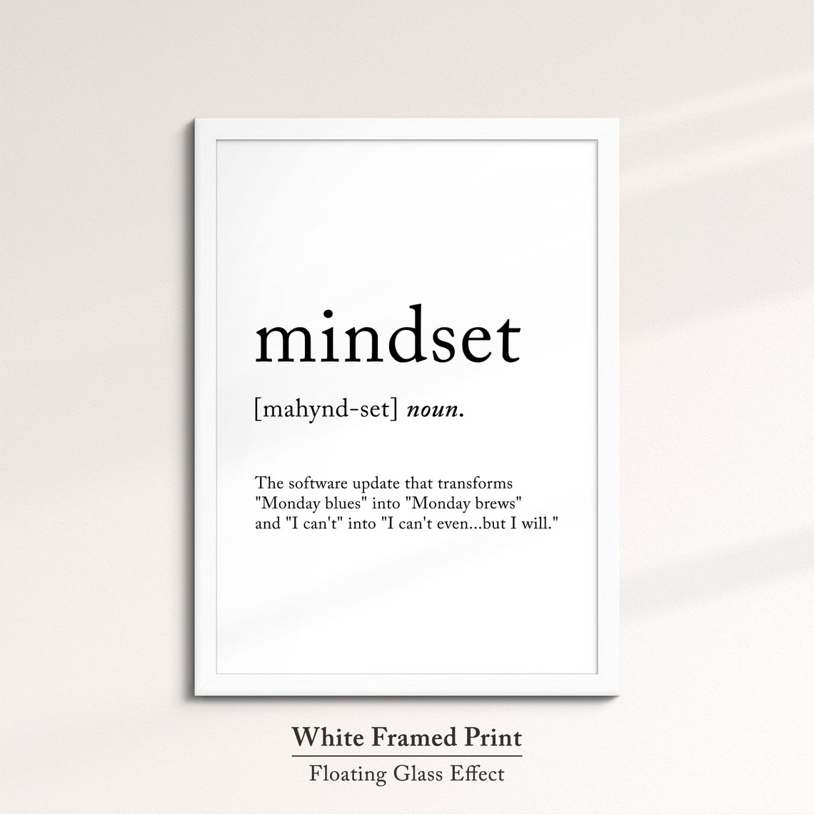 Mindset Funny Dictionary Definition Quote Minimalist Wall Art Poster - Image 7