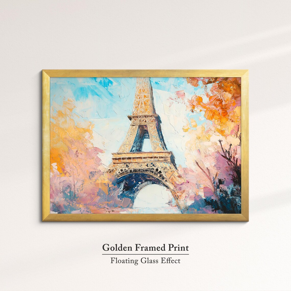 Eiffel Tower Paris Autumn Trees Vibrant Impressionist Travel Poster - Image 5