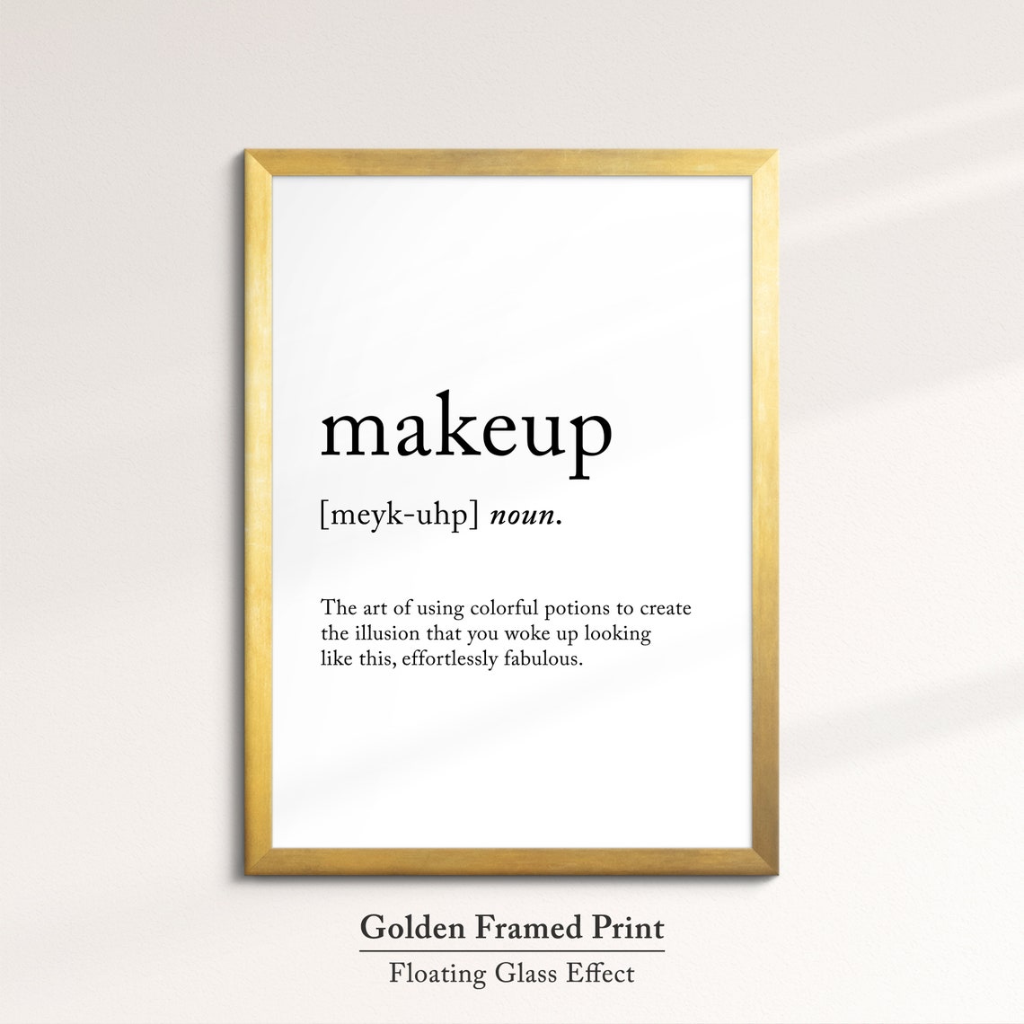 Makeup Dictionary Definition Funny Beauty Quote Minimalist Wall Poster - Image 5