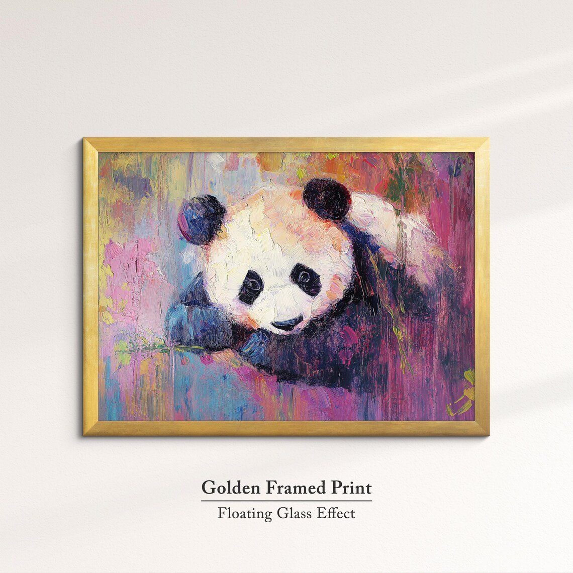 Panda Abstract Oil Painting Vibrant Neon Wildlife Portrait Wall Art - Image 5