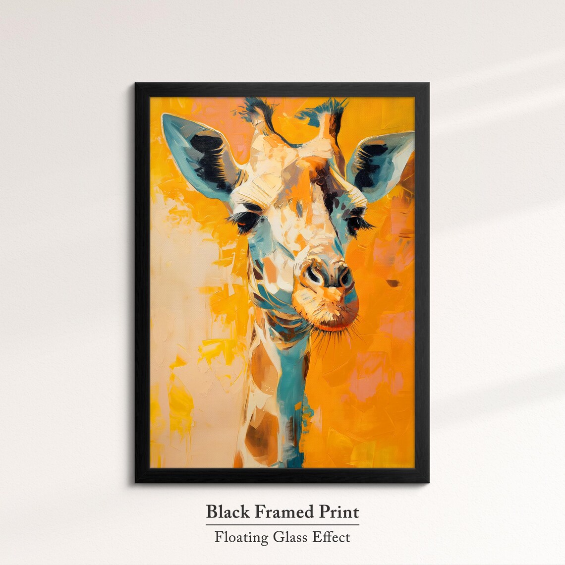 Colorful Giraffe Abstract Oil Painting, Wall Art Print - Image 8