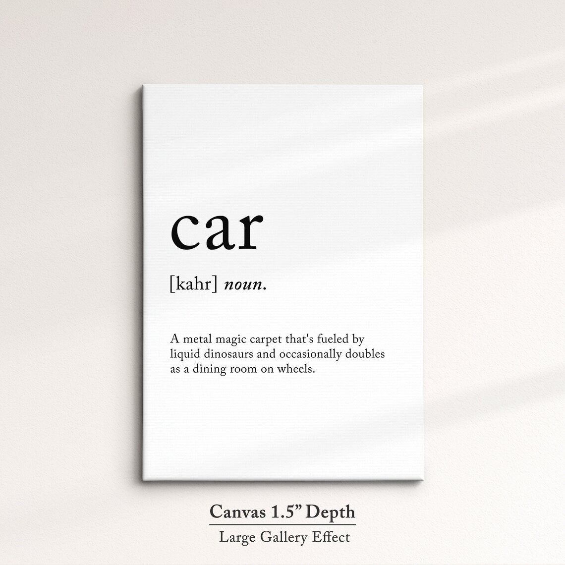 Car Funny Definition Dictionary Quote Minimalist Framed Print Framed Wall Art Poster Home Decor Interior Funny Gifts For Car Lover - Image 3