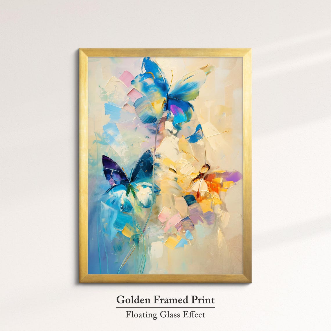 Colorful Butterflies Abstract Oil Painting Framed Print Framed Portrait Wall Art Poster Home Decor Interior Butterfly Lover Gift - Image 5