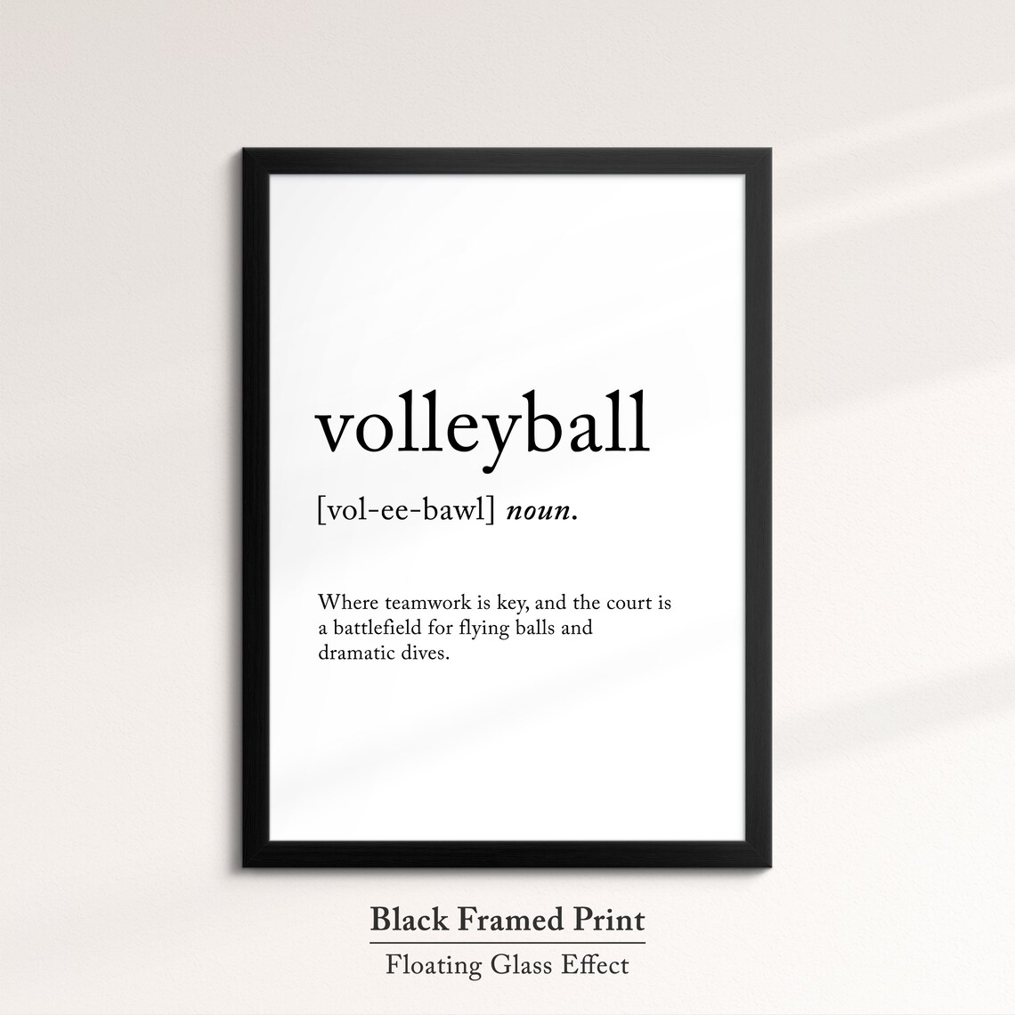 Volleyball Definition Dictionary Funny Sports Quote Minimalist Framed Print Framed Wall Art Poster Home Decor Interior Volleyball - Image 8