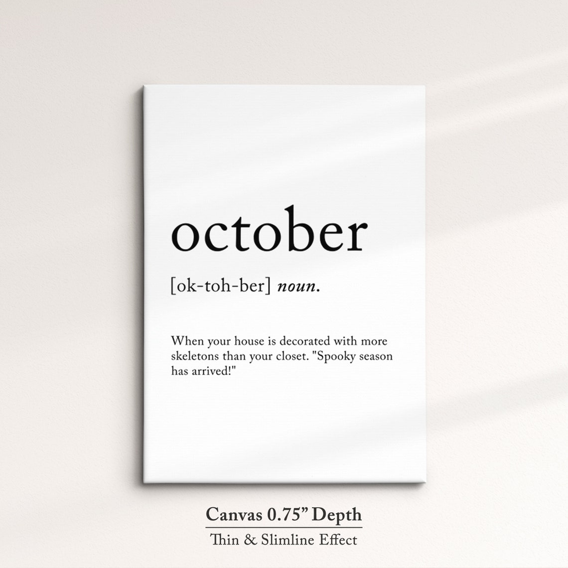 October Funny Dictionary Definition Quote Minimalist Typography Poster - Image 3