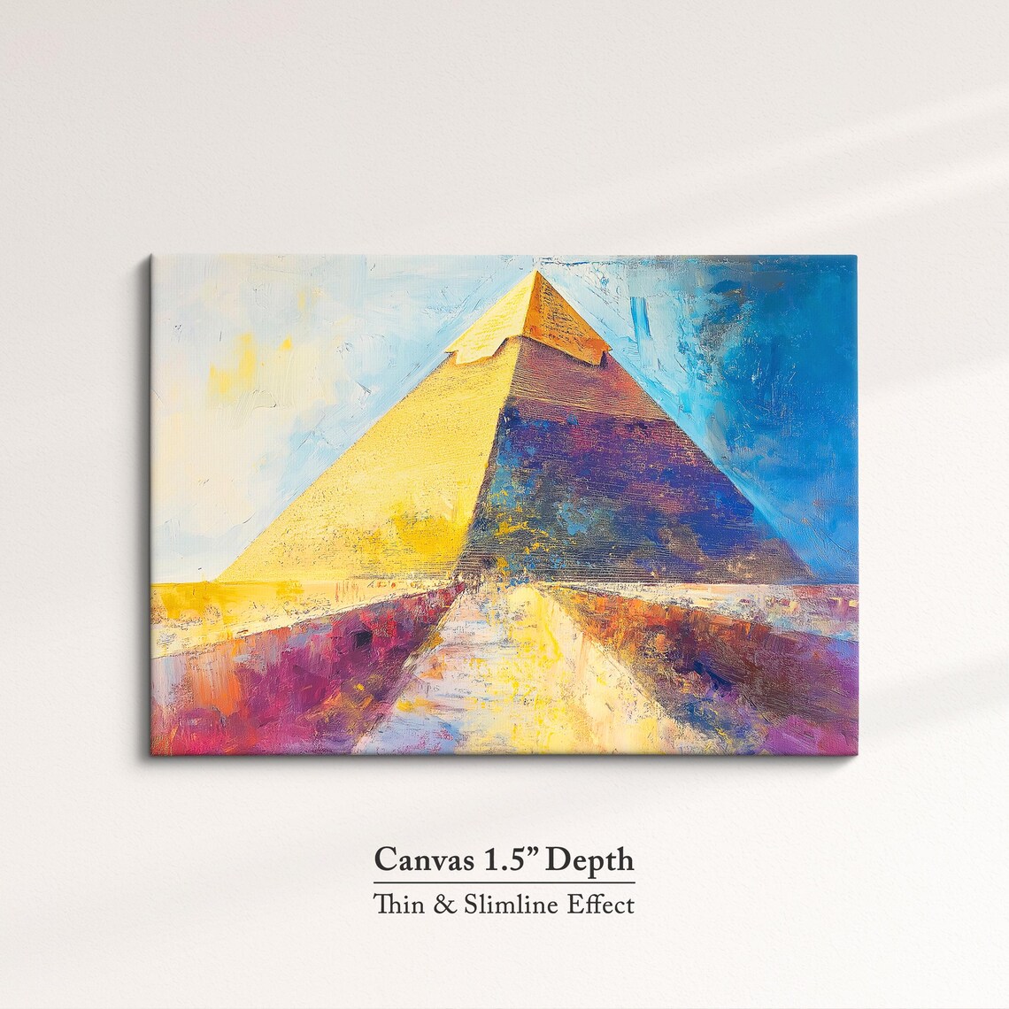 Great Pyramid Of Giza Abstract Oil Painting Golden Desert Egypt Poster - Image 3