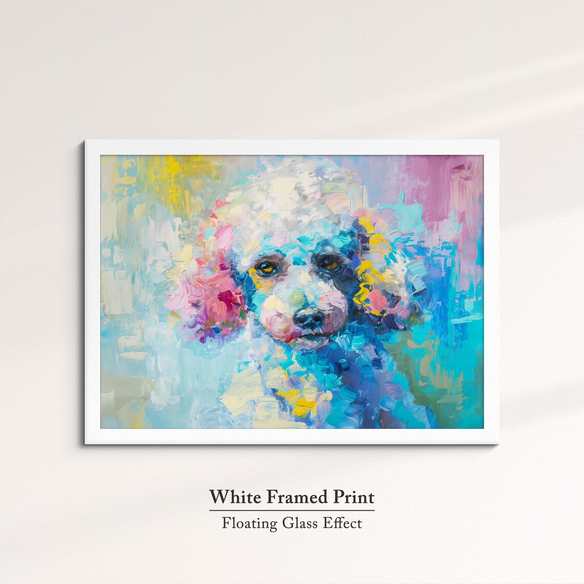 Colorful Abstract Poodle Puppy Oil Painting Pastel Art Poster - Image 7