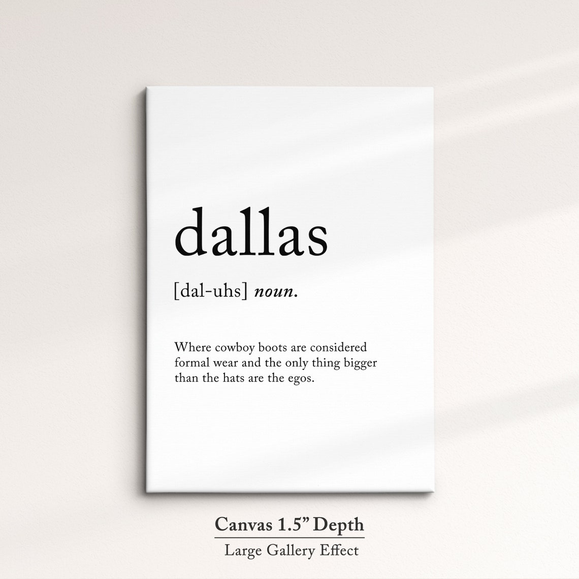 Dallas Texas Dictionary Definition Funny Cowboy Boots Quote Poster - Image 3