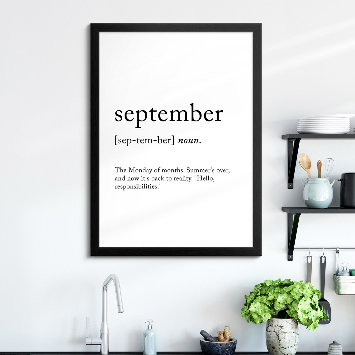 September Minimalist Definition Quote Word Art Framed Print Framed Female Wall Art Lady Poster Feminine Home Decor Gifts For Her - Image 8