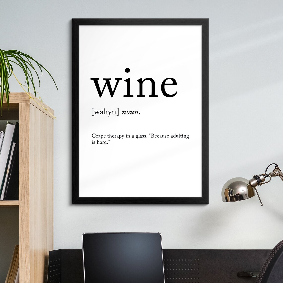 Wine Funny Dictionary Definition Noun Minimalist Black White Art Poster - Image 8