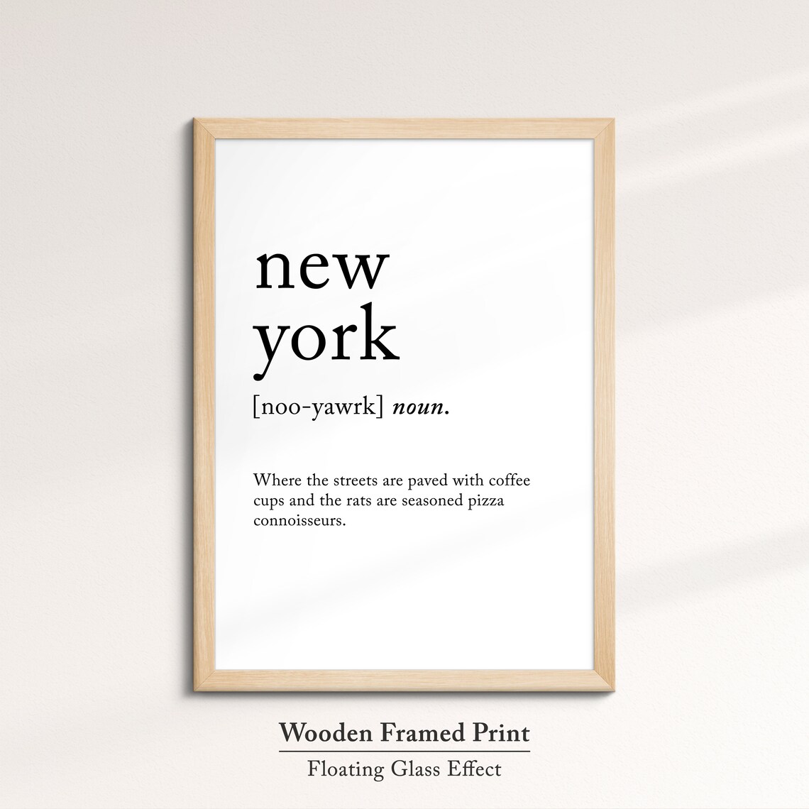 New York City Dictionary Definition Funny Pizza Rats Quote Wall Poster - Image 6