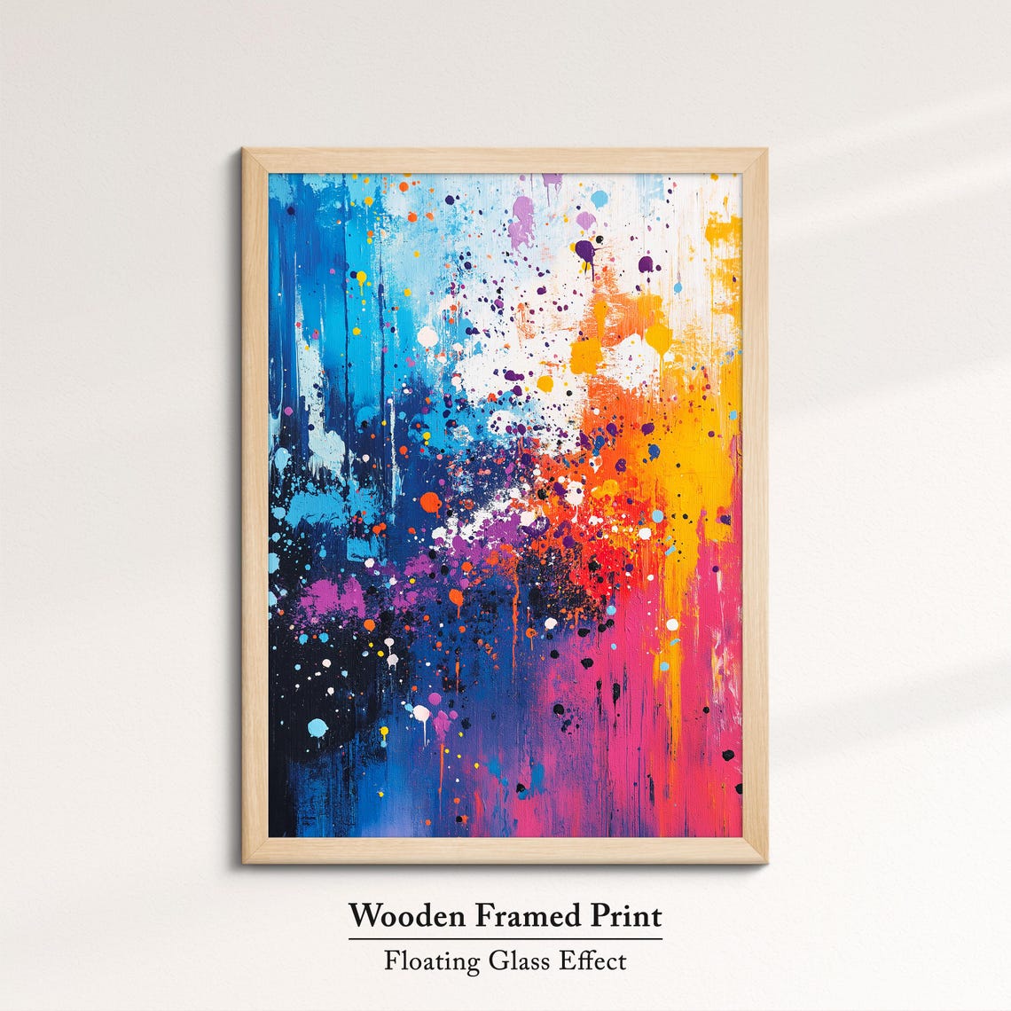 Rainbow Paint Splatter Abstract Art Bold Colorful Modern Canvas Print - Image 6