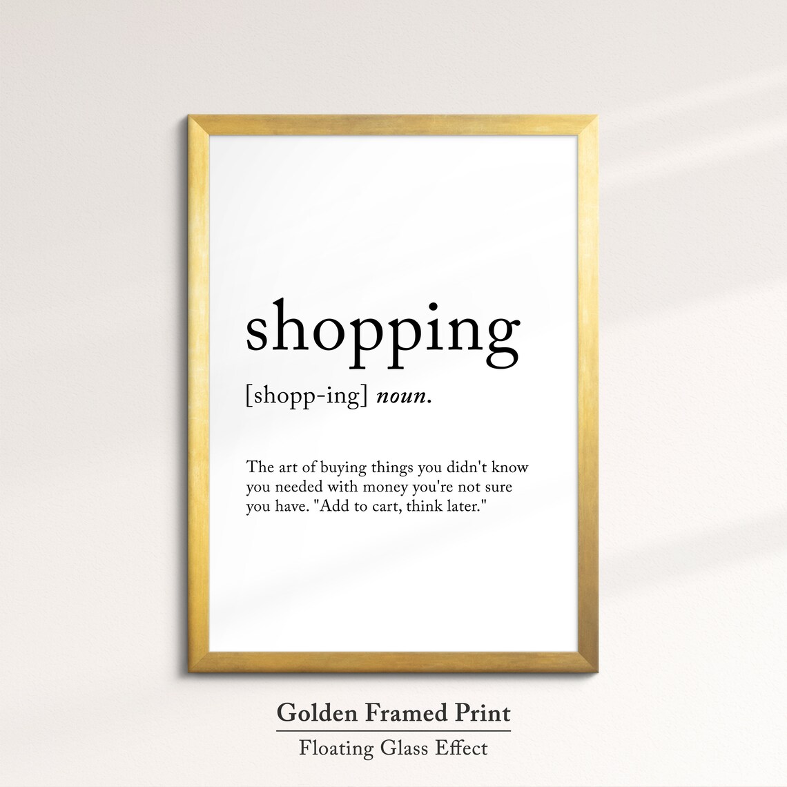 Shopping Minimalist Definition Quote Word Art Framed Print Framed Female Wall Art Lady Poster Feminine Home Decor Gifts For Her - Image 4